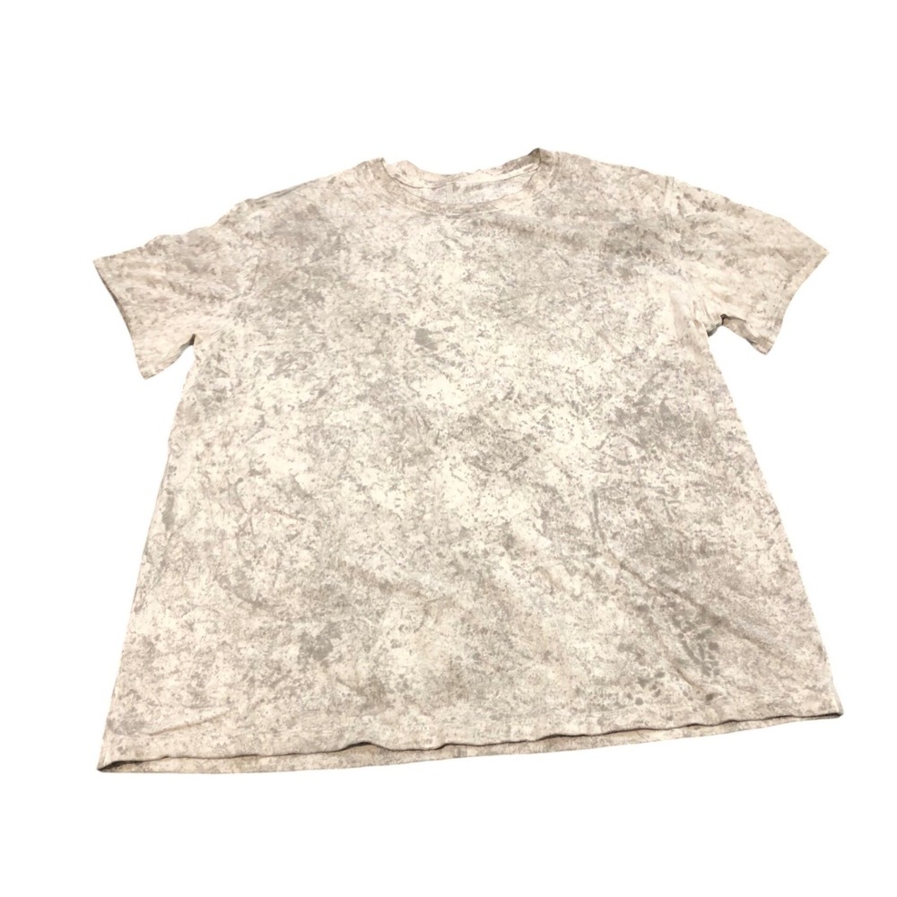 Lululemon All Yours Cotton T-Shirt Tie Dye White Gray Womens Size 12 Top Shirt
